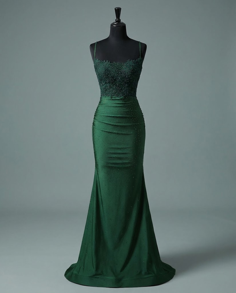 Sigrun Emerald Mermaid Silhouette Prom Dress  Zapashe