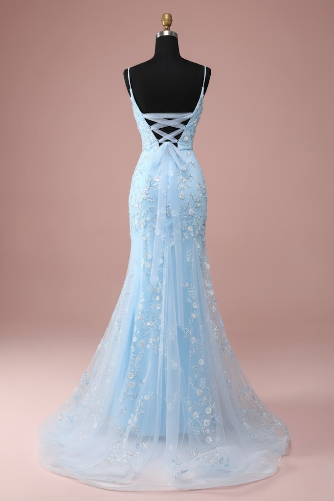 Mjoll Mist Floral Tulle Mermaid Prom Dress Secondary image