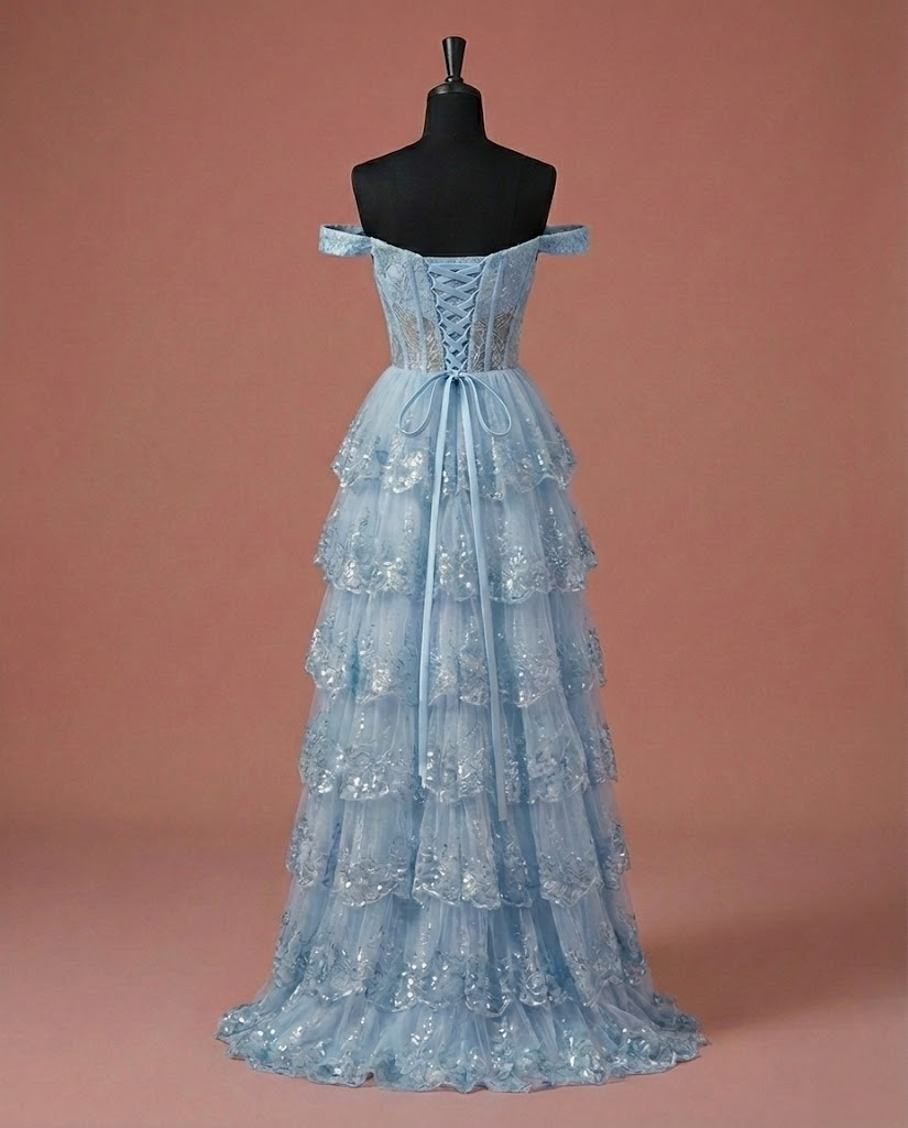 Sylvara Nocturne Cascade Off-Shoulder Prom Dress Secondary image