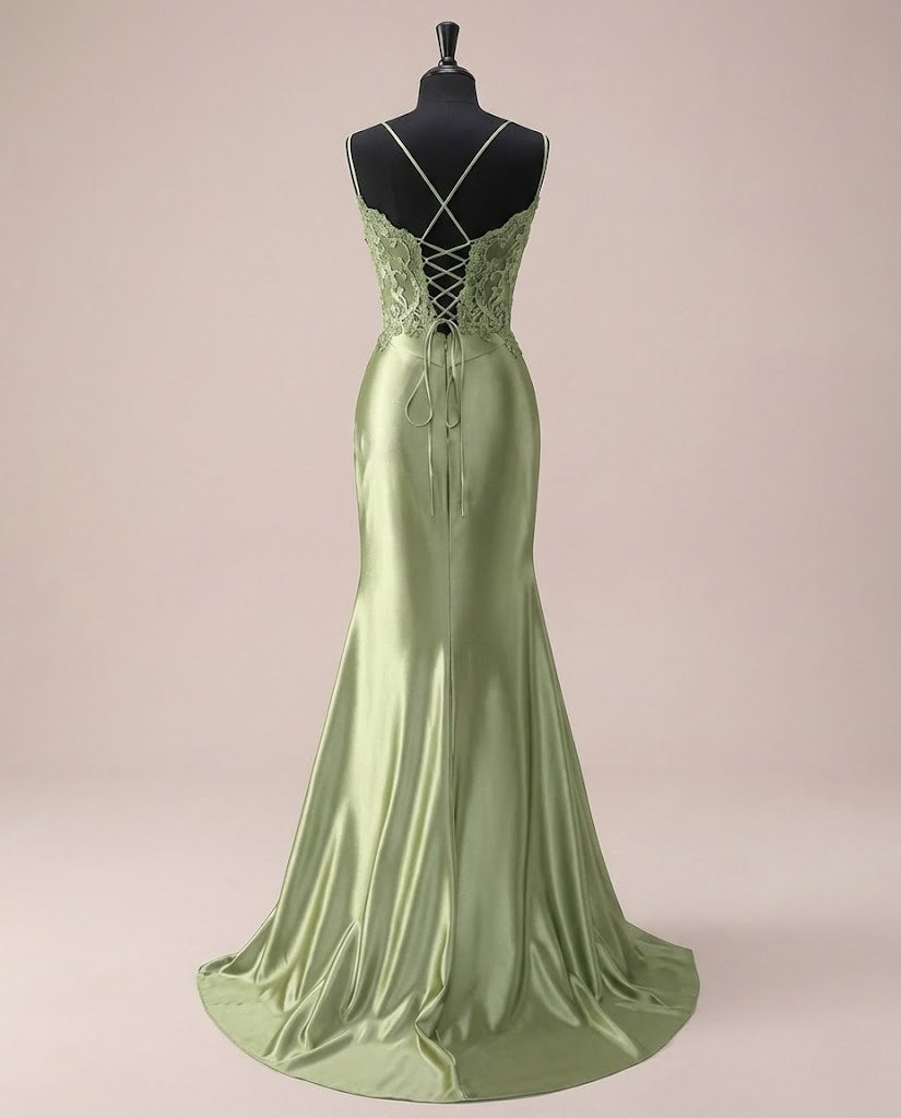 Norelia Siren Satin Slit Prom Dress Secondary image